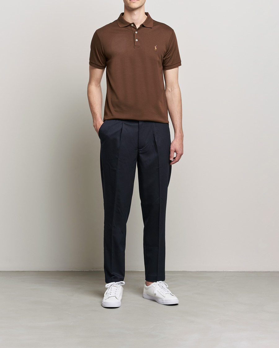 Herr | Pikéer | Polo Ralph Lauren | Luxury Pima Cotton Polo American Brown
