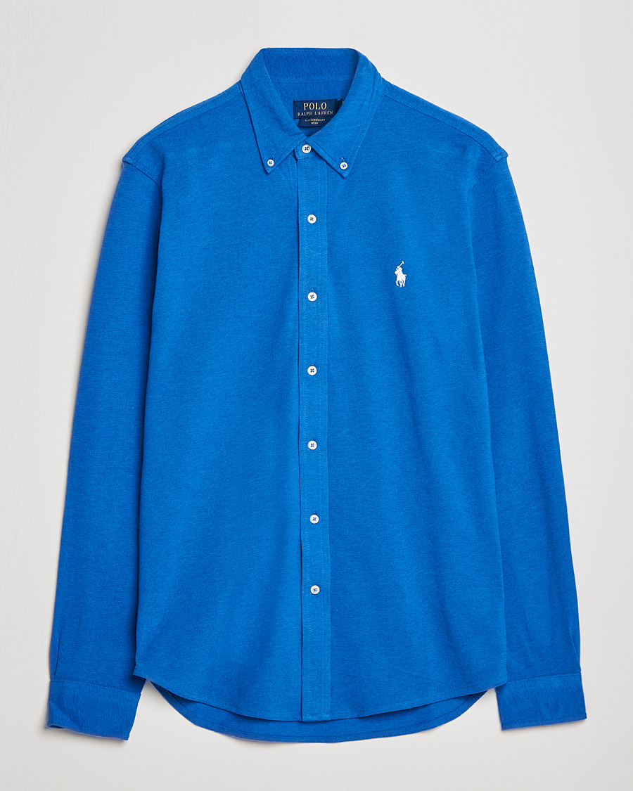 Herr | Skjortor | Polo Ralph Lauren | Featherweight Mesh Shirt Dockside Blue Heather
