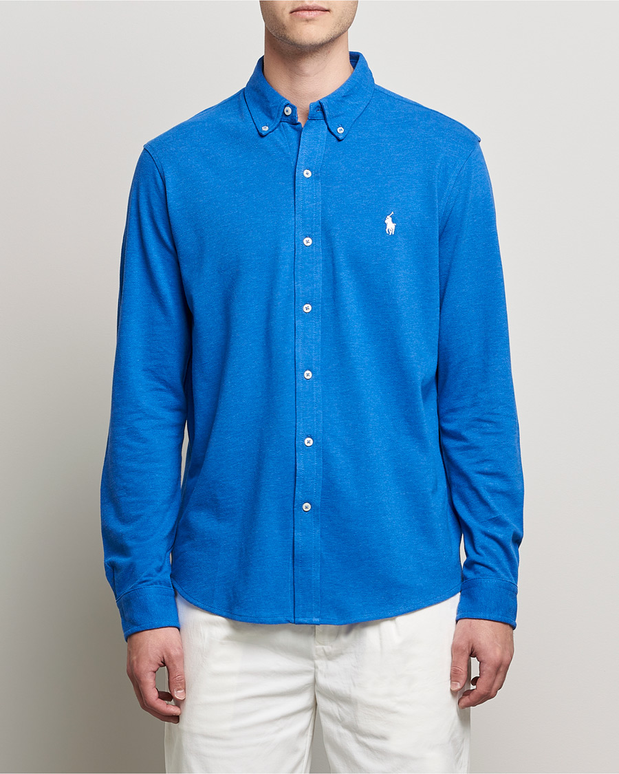 Herr | Skjortor | Polo Ralph Lauren | Featherweight Mesh Shirt Dockside Blue Heather