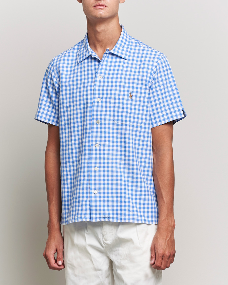 Herr |  | Polo Ralph Lauren | Short Sleeve Resort Collar Checked Shirt Blue/White