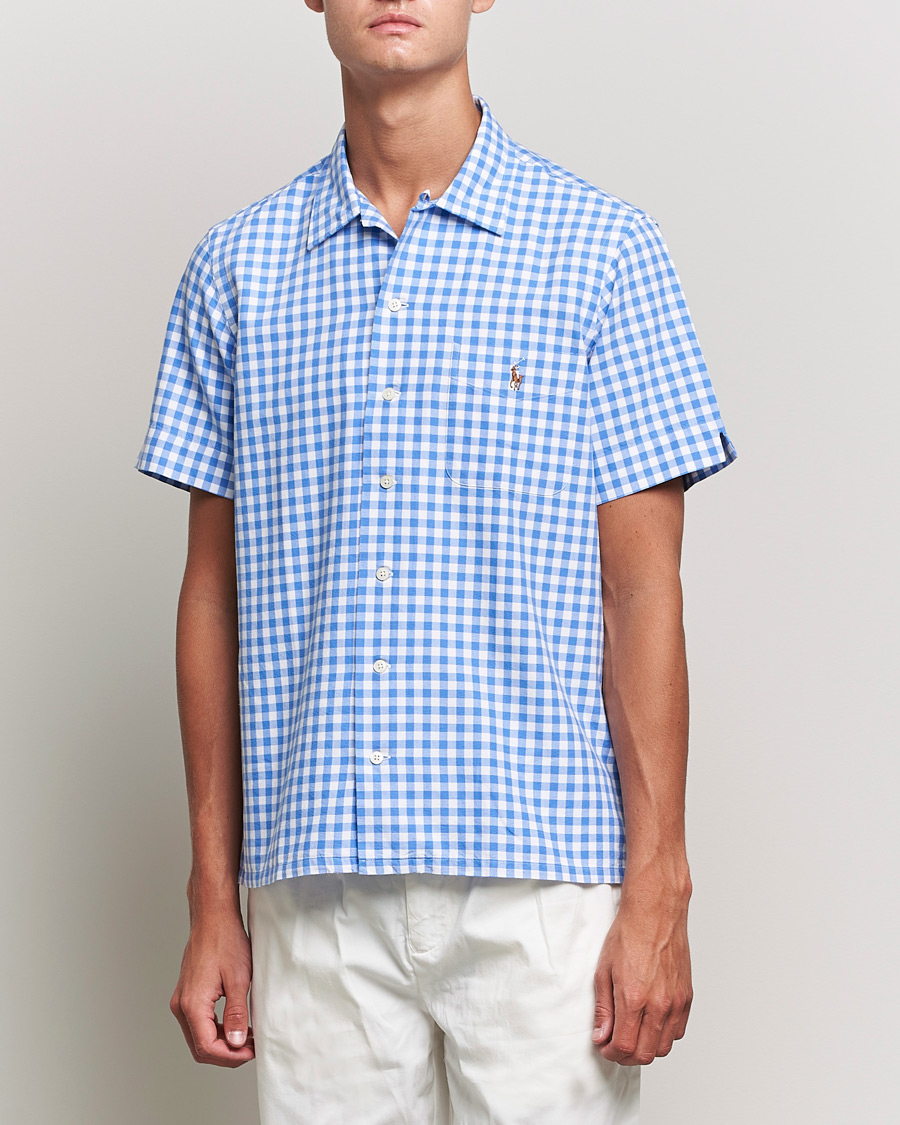 Herr | Skjortor | Polo Ralph Lauren | Short Sleeve Resort Collar Checked Shirt Blue/White