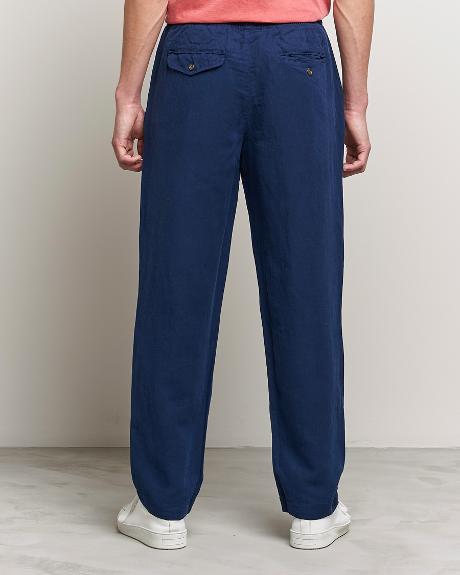 Herr | Byxor | Polo Ralph Lauren | Linen/Silk Drawstring Trousers Newport Navy
