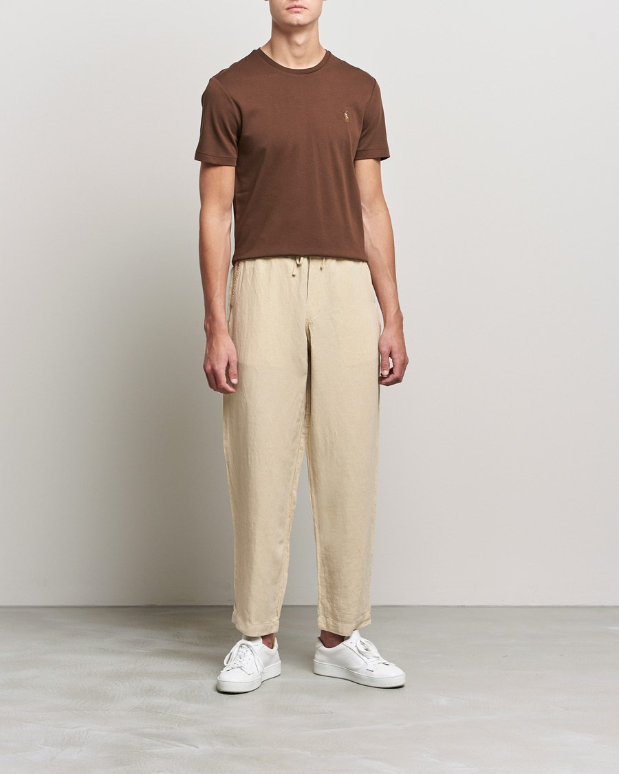 Herr | Byxor | Polo Ralph Lauren | Linen/Silk Drawstring Trousers Tallow Cream