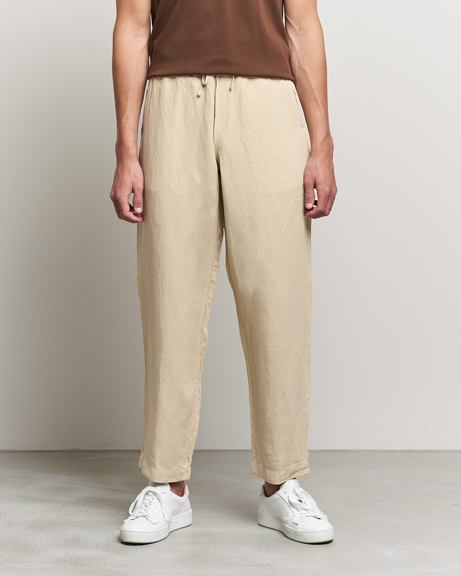 Herr | Byxor | Polo Ralph Lauren | Linen/Silk Drawstring Trousers Tallow Cream