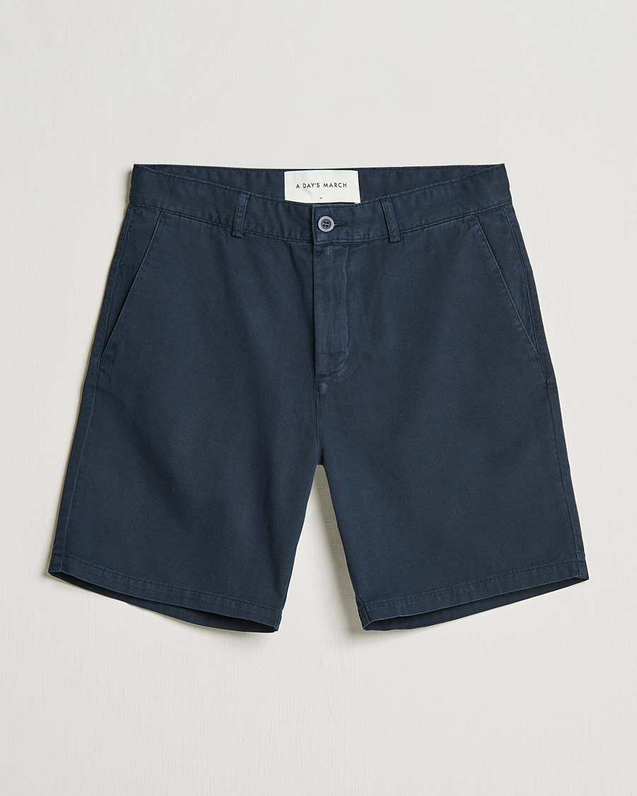 Herr | Chinosshorts | A Day's March | Erie Cotton Chino Shorts Navy