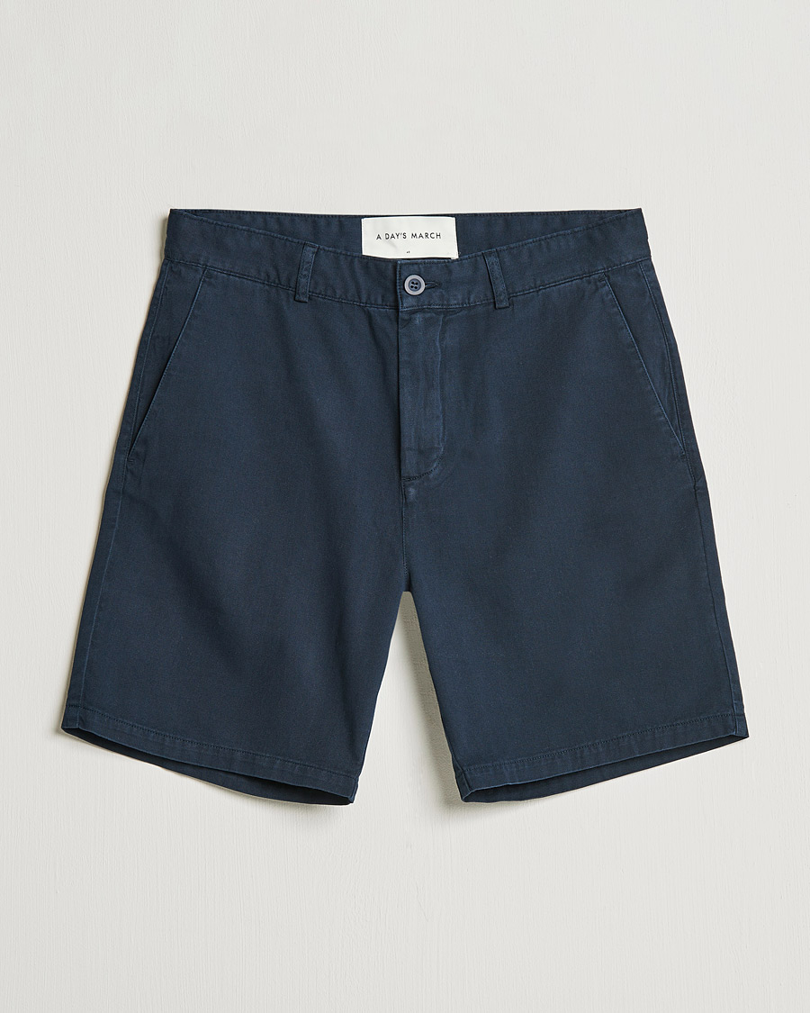 Herr | Shorts | A Day's March | Erie Cotton Chino Shorts Navy