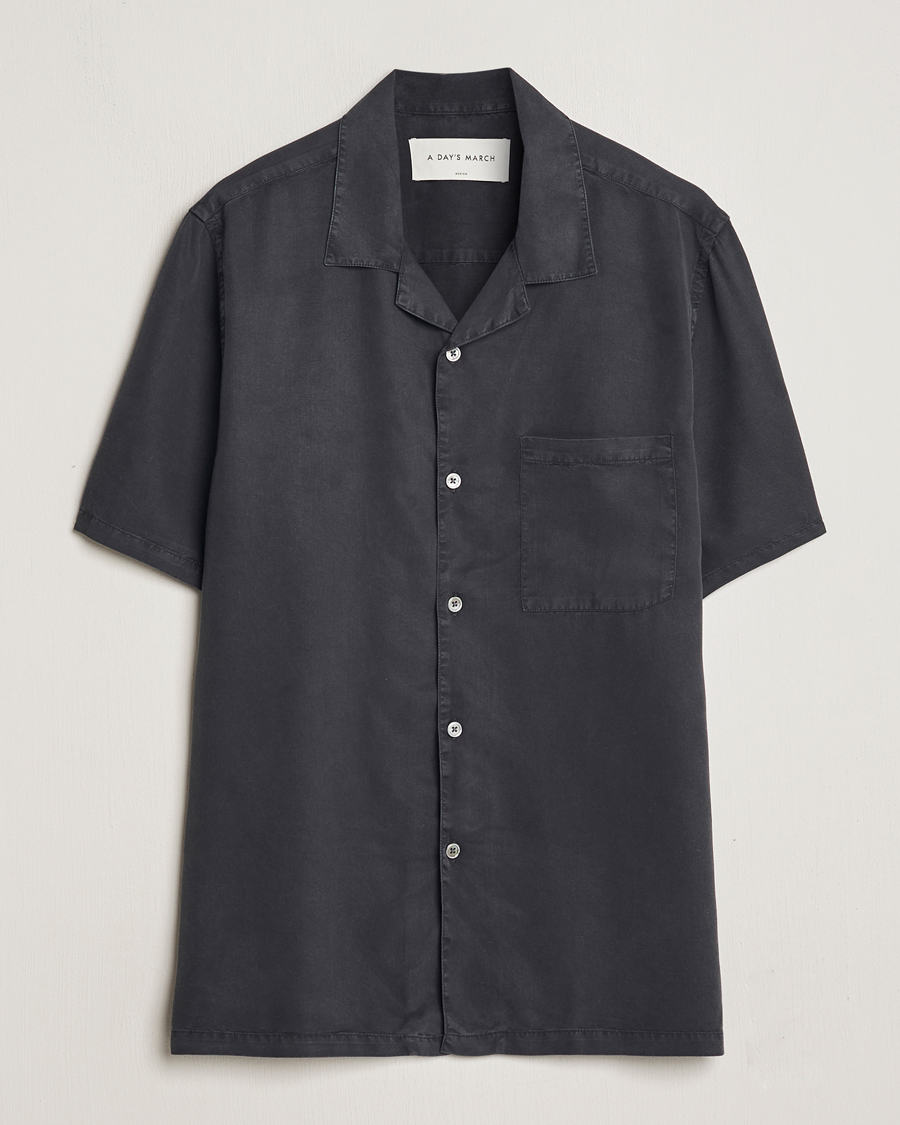 Herr | Skjortor | A Day's March | Yamu Lyocell Shirt Off Black