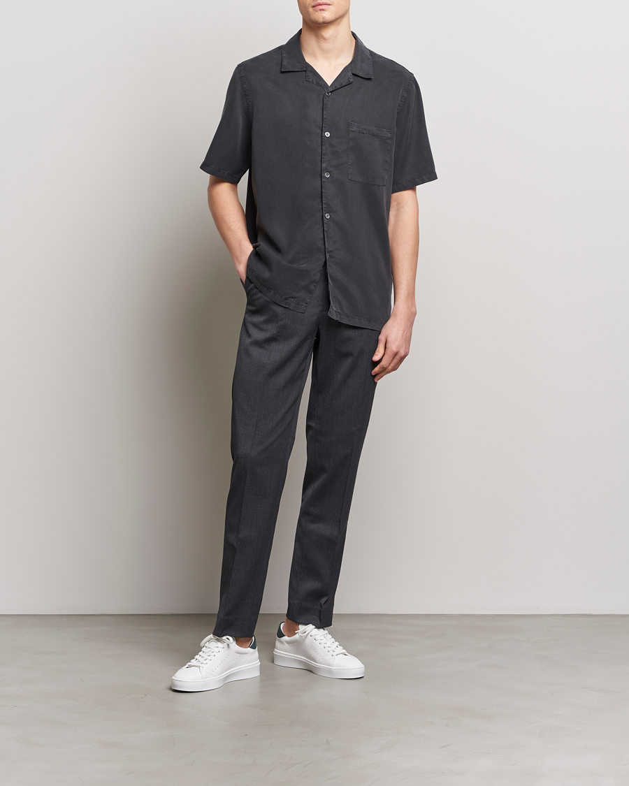 Herr | Skjortor | A Day's March | Yamu Lyocell Shirt Off Black