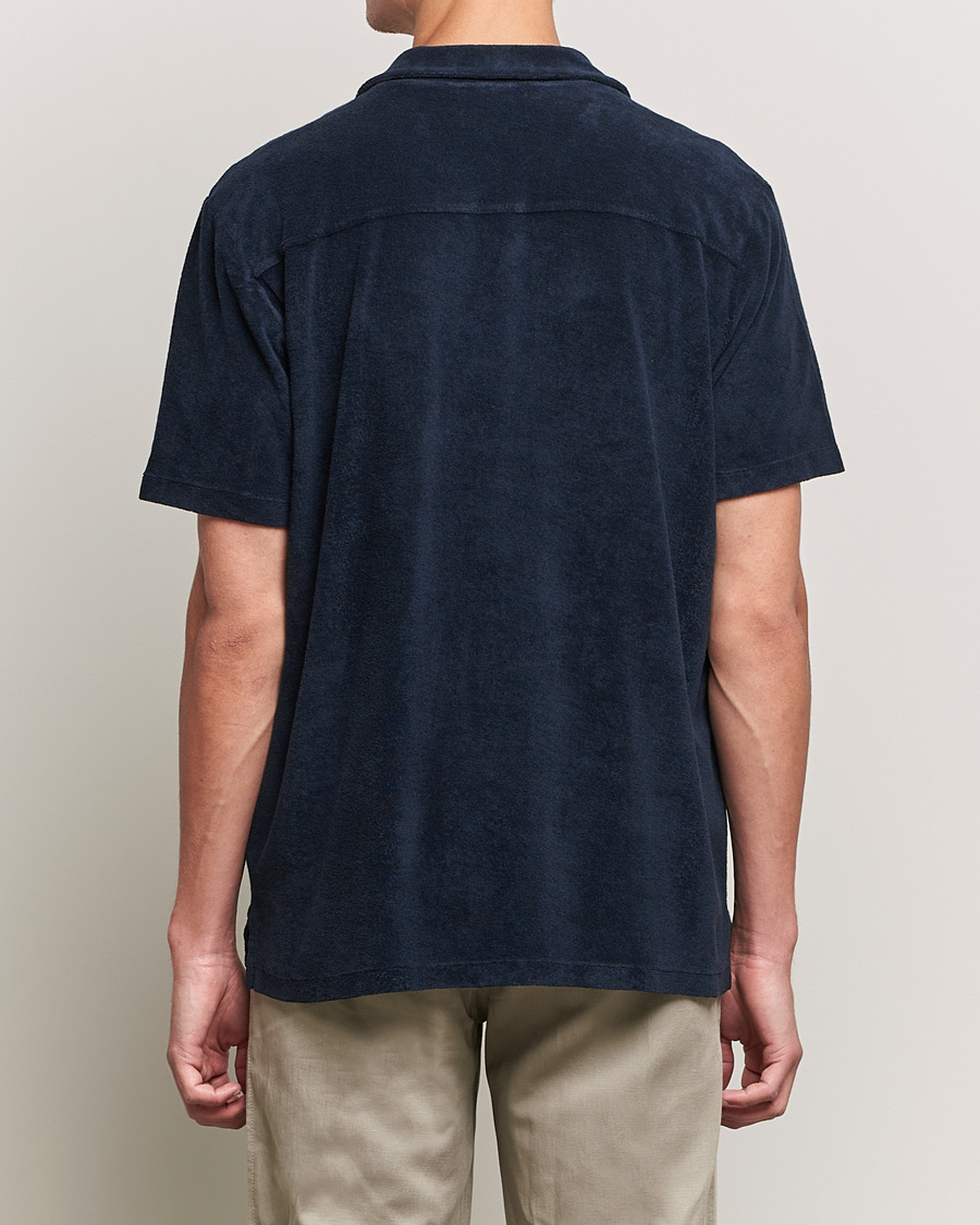 Herr | Skjortor | A Day's March | Yamu Short Sleeve Terry Shirt Navy