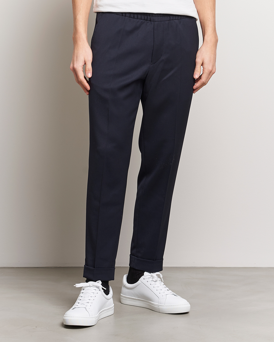 Herr | Avdelningar | Filippa K | Terry Gabardine Cropped Turn Up Trousers  Navy