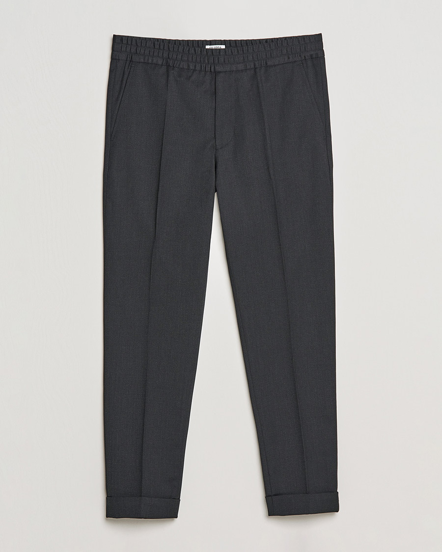 Herr | Byxor | Filippa K | Terry Gabardine Cropped Turn Up Trousers Anthracite