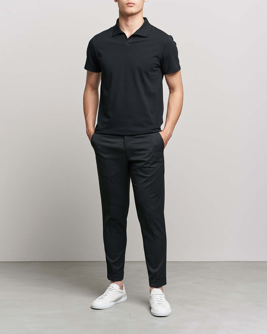 Herr | Byxor | Filippa K | Terry Gabardine Cropped Turn Up Trousers Anthracite