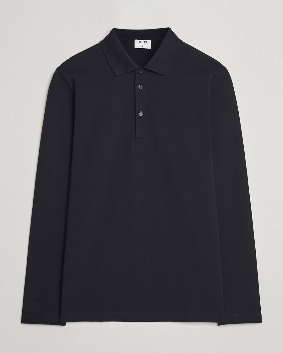 Herr | Pikéer | Filippa K | Luke Lycra Poloshirt Black