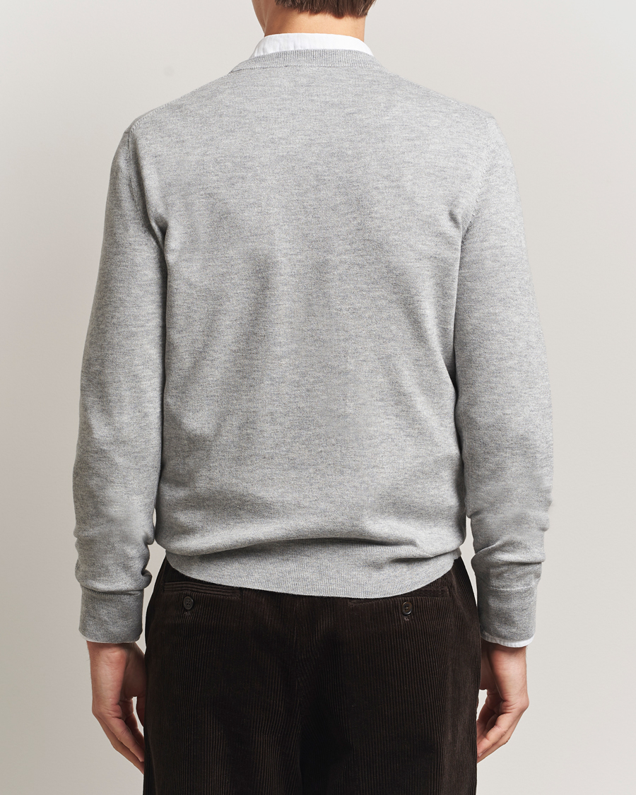 Herr | Tröjor | Filippa K | Cotton Merino Basic Sweater Light Grey Melange