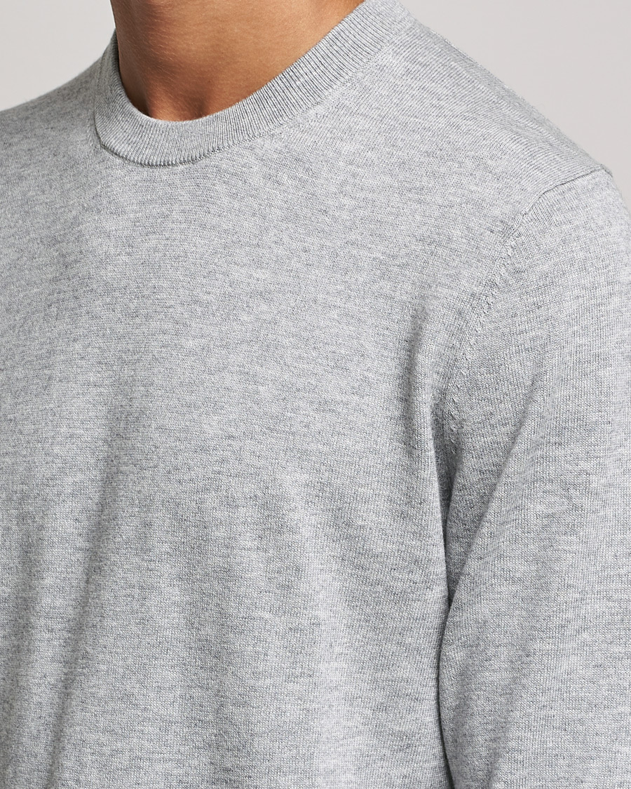 Herr | Tröjor | Filippa K | Cotton Merino Basic Sweater Light Grey Melange