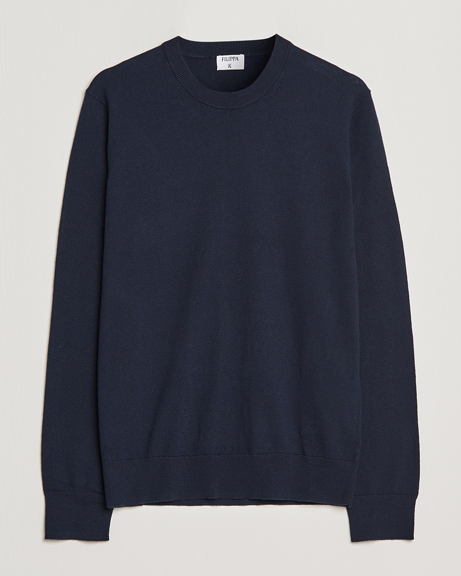 Herr | Tröjor | Filippa K | Cotton Merino Basic Sweater Navy