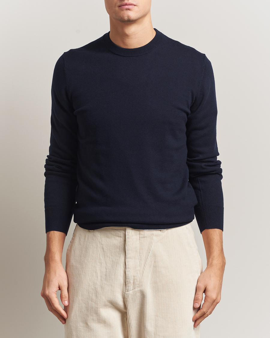 Herr | Tröjor | Filippa K | Cotton Merino Basic Sweater Navy