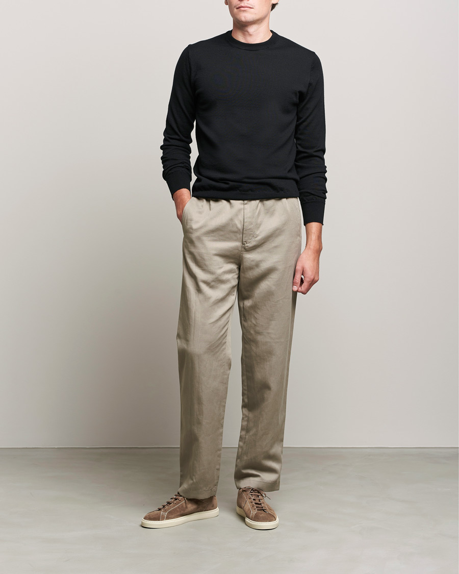 Herr | Tröjor | Filippa K | Merino Round Neck Sweater Black