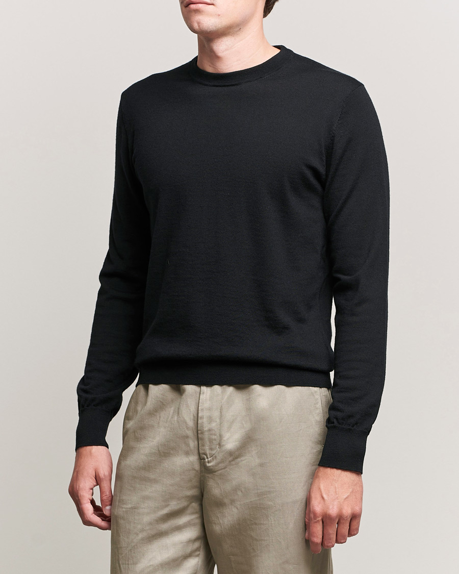 Herr | Tröjor | Filippa K | Merino Round Neck Sweater Black