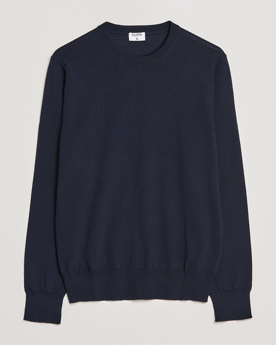 Herr | Tröjor | Filippa K | Merino Round Neck Sweater Navy