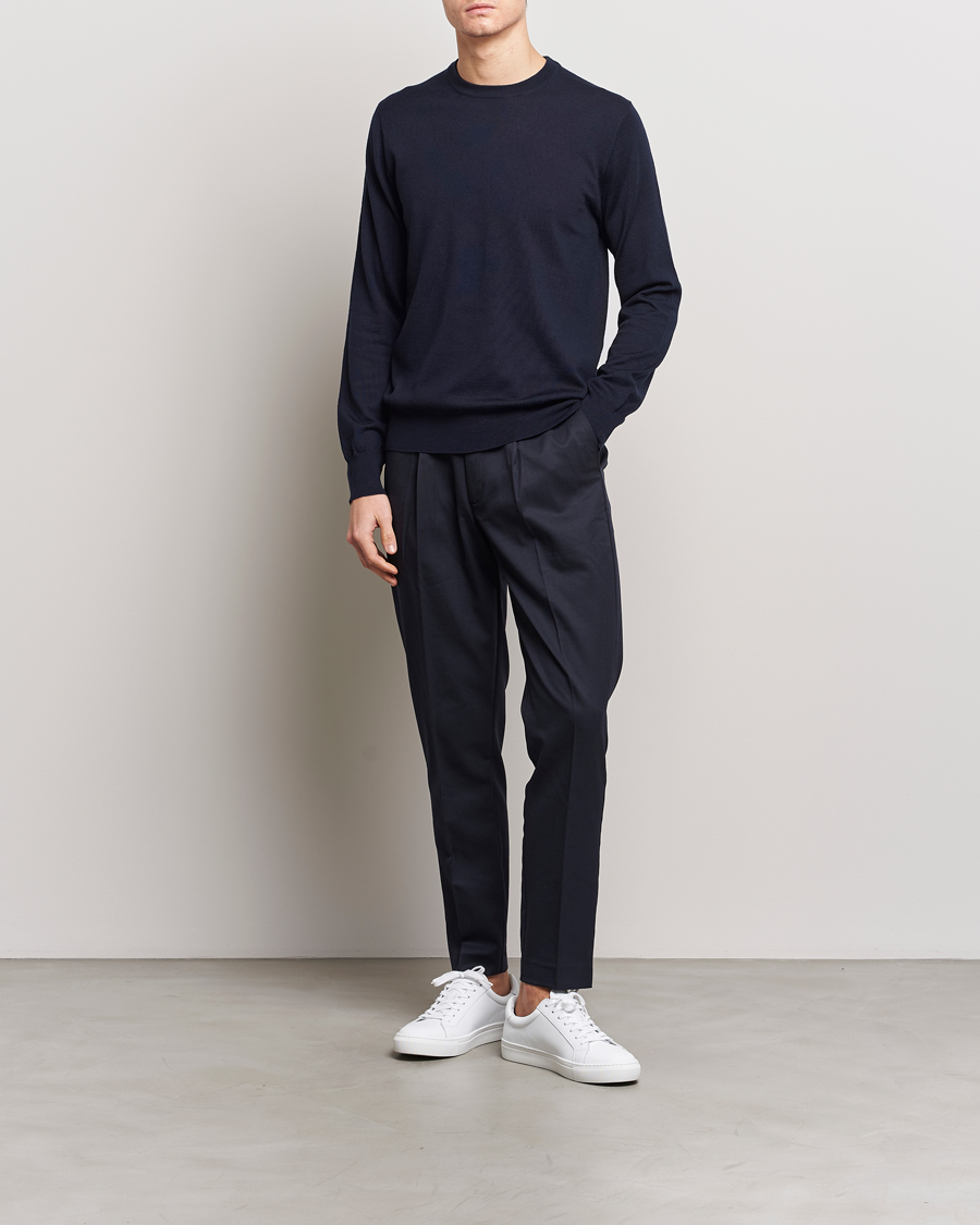 Herr | Tröjor | Filippa K | Merino Round Neck Sweater Navy