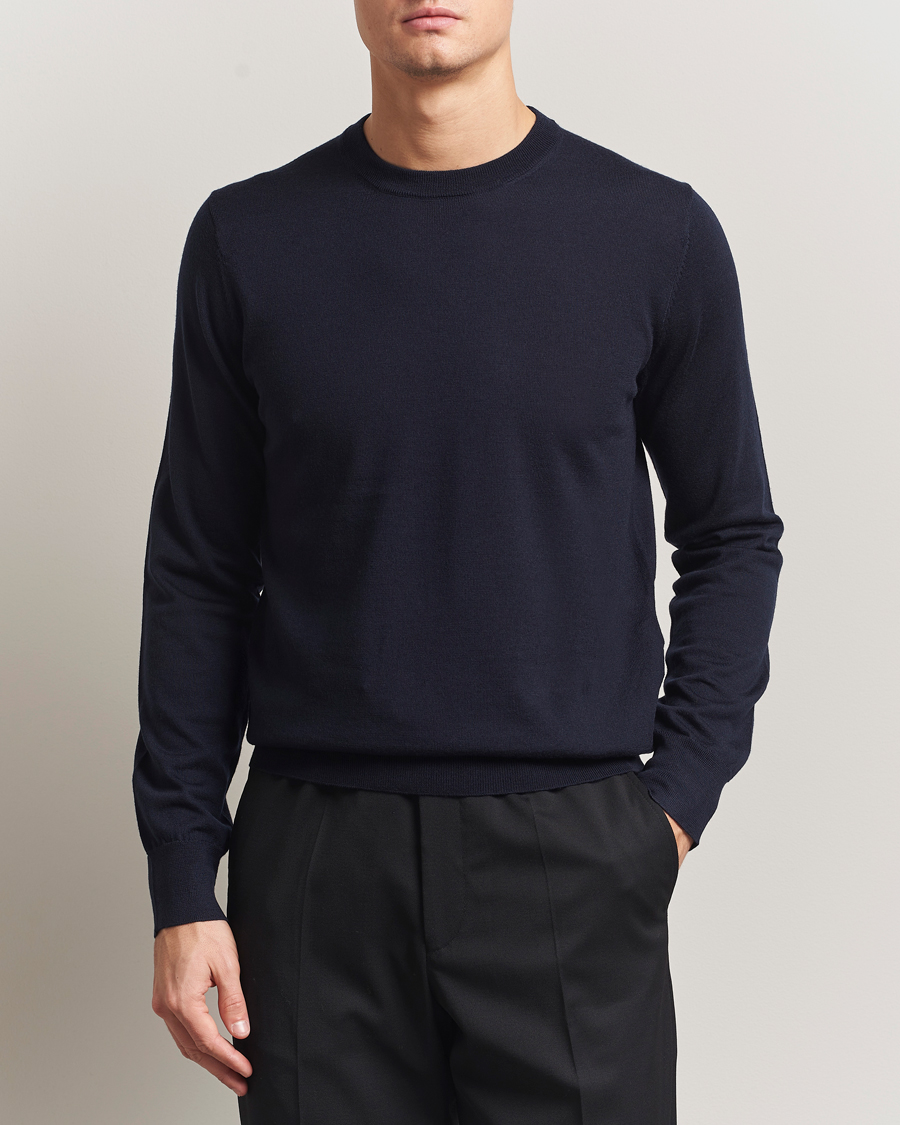 Herr | Tröjor | Filippa K | Merino Round Neck Sweater Navy