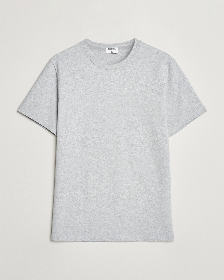 Herr | T-Shirts | Filippa K | Soft Lycra Tee Light Grey Melange