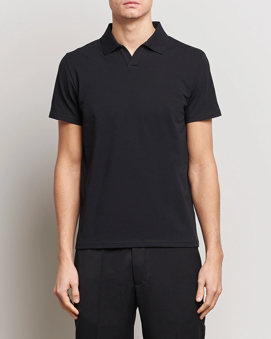 Herr | Pikéer | Filippa K | Soft Lycra Polo Tee Black