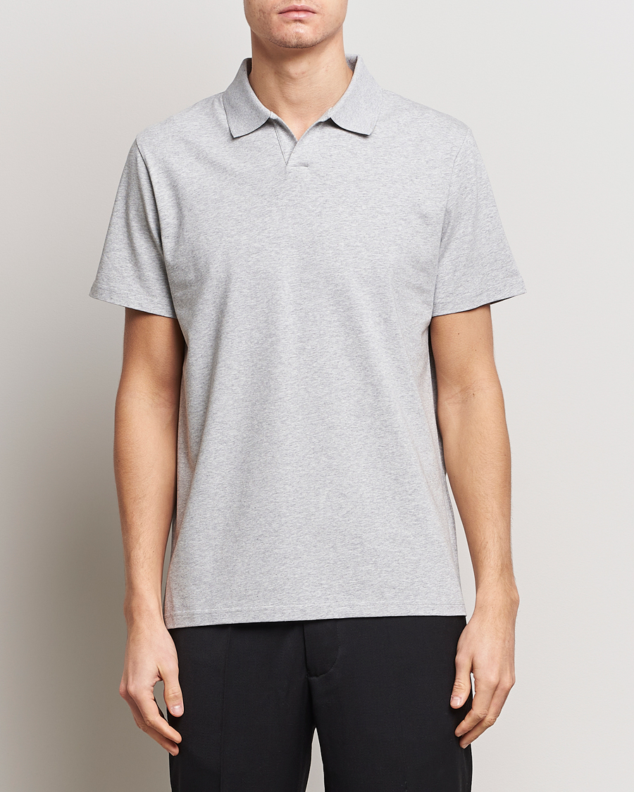 Herr | Business & Beyond | Filippa K | Soft Lycra Polo Tee Light Grey Melange