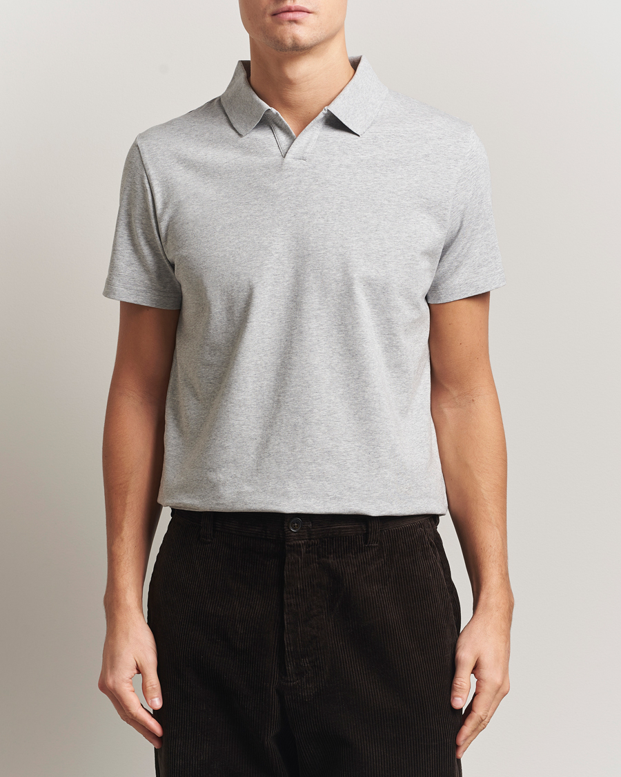 Herr | Pikéer | Filippa K | Soft Lycra Polo Tee Light Grey Melange