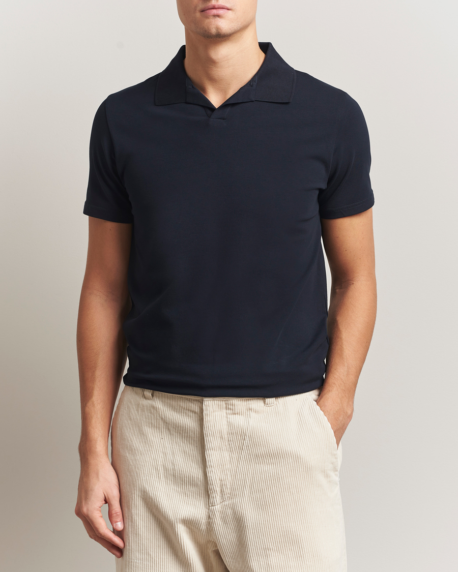 Herr | Pikéer | Filippa K | Soft Lycra Polo Tee Navy