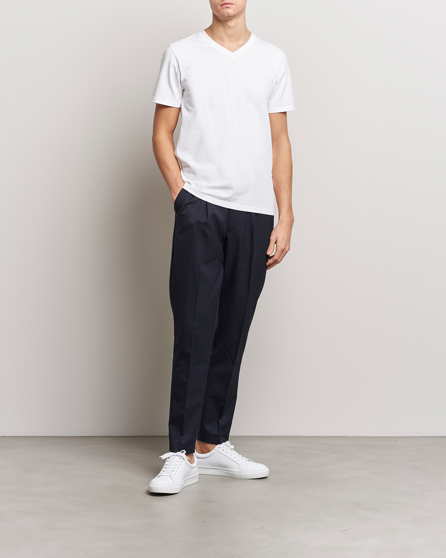 Herr | T-Shirts | Filippa K | Soft Lycra V-Neck Tee White