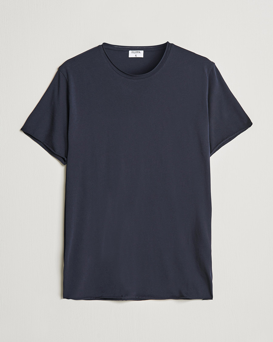 Herr | T-Shirts | Filippa K | Roll Neck Crew Neck Tee Navy