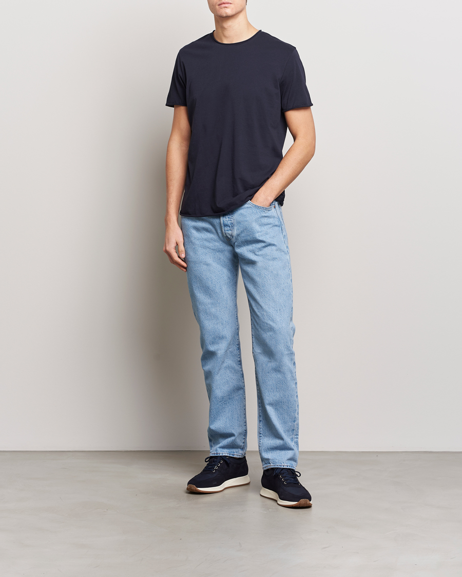 Herr | T-Shirts | Filippa K | Roll Neck Crew Neck Tee Navy