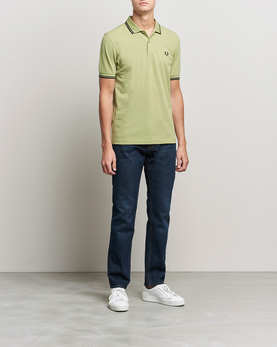 Herr | Pikéer | Fred Perry | Twin Tip Polo Sage Green 