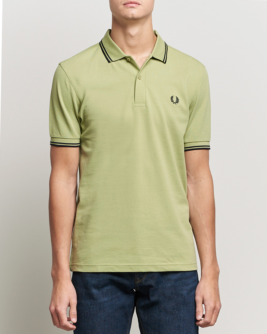 Herr | Pikéer | Fred Perry | Twin Tip Polo Sage Green 