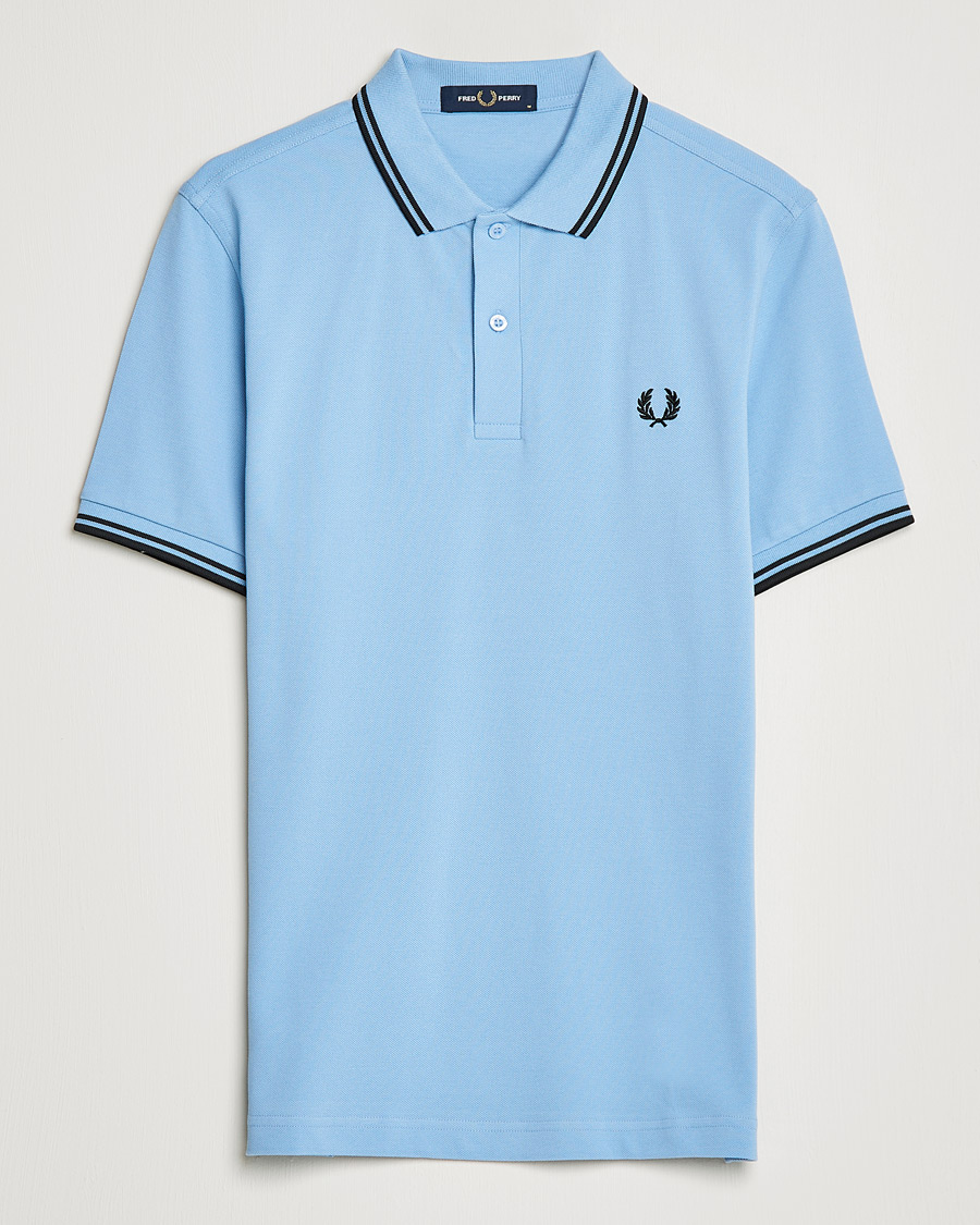 Herr | Pikéer | Fred Perry | Twin Tip Polo Sky Blue Black