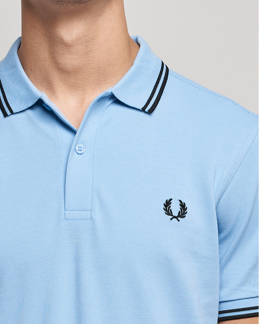 Herr | Pikéer | Fred Perry | Twin Tip Polo Sky Blue Black