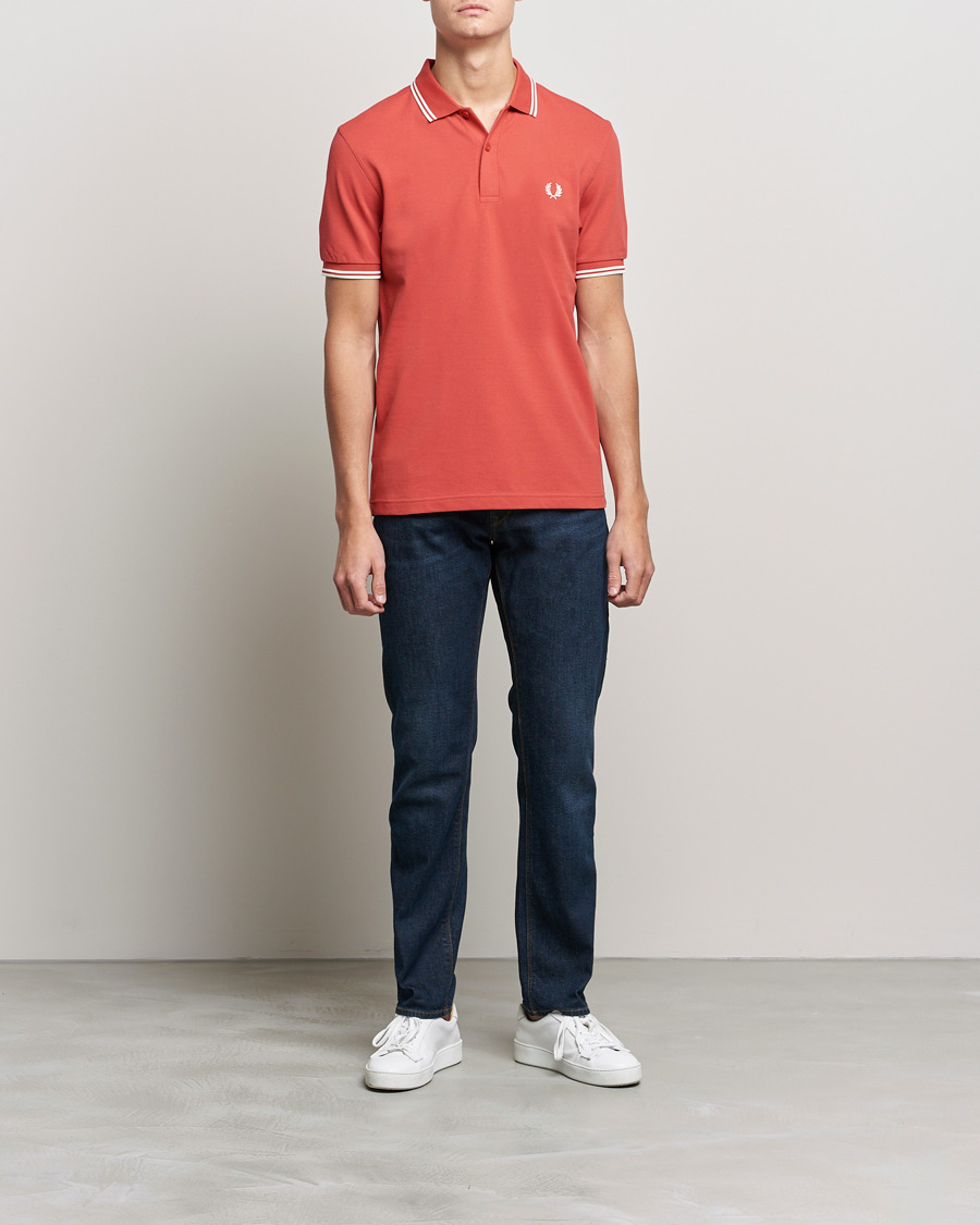 Herr | Pikéer | Fred Perry | Twin Tip Polo Washed Red