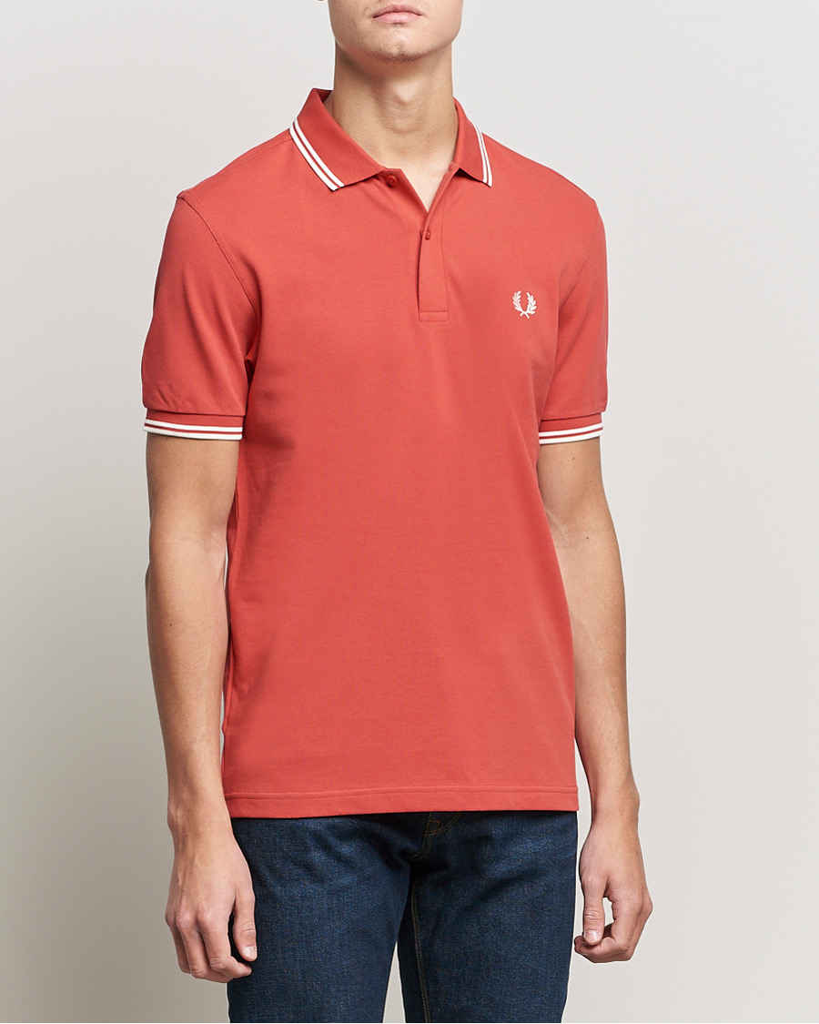 Herr | Pikéer | Fred Perry | Twin Tip Polo Washed Red