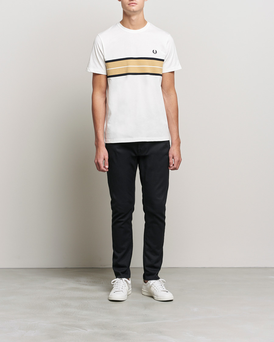 Herr | T-Shirts | Fred Perry | Tram Line Pannel Tee Snow White