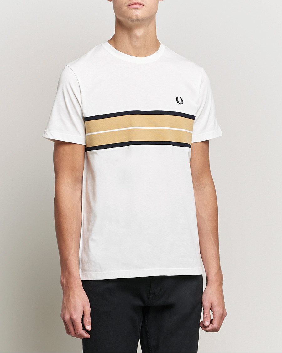 Herr | T-Shirts | Fred Perry | Tram Line Pannel Tee Snow White