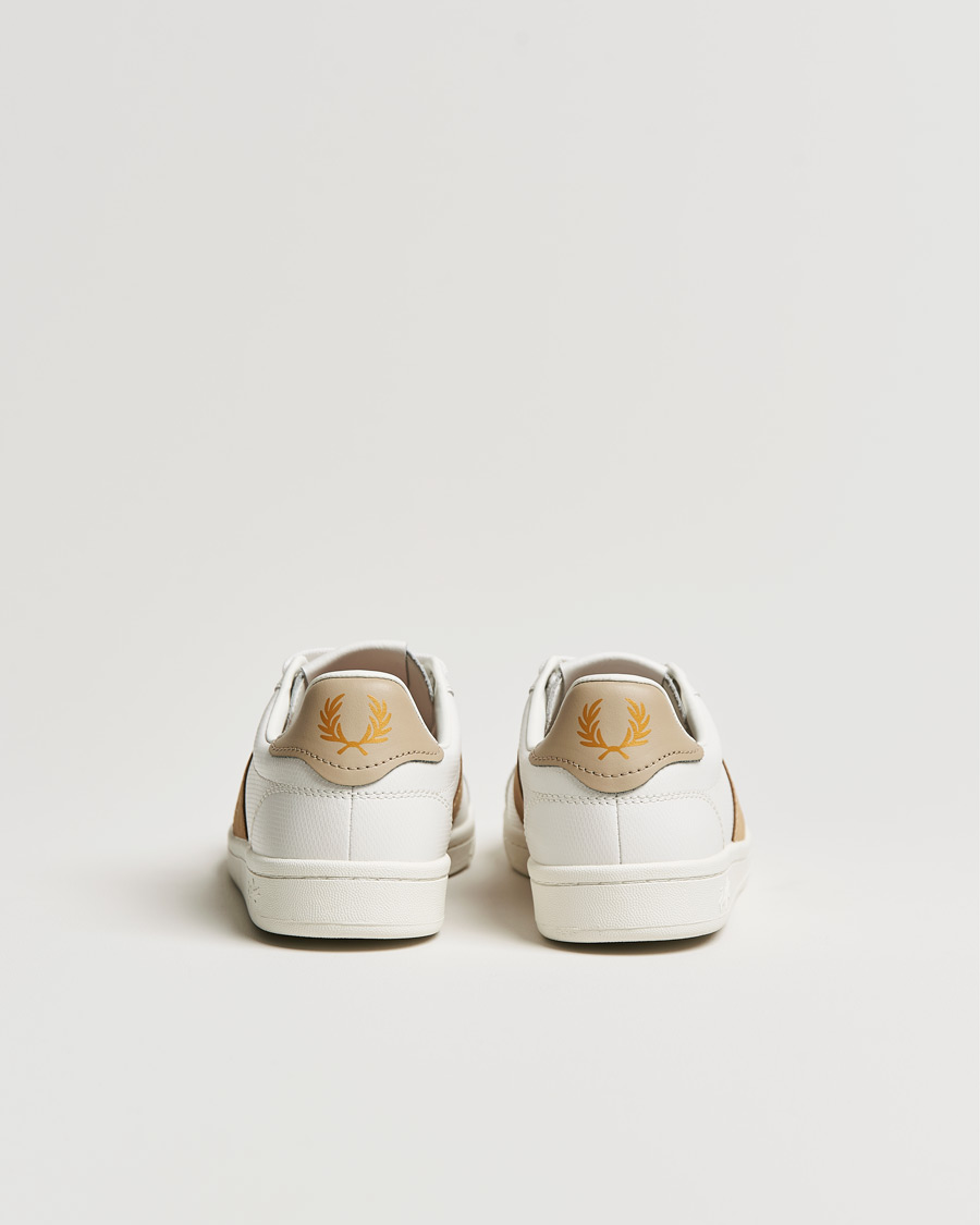 Herr | Fred Perry B721 Pique Embossed Leather Sneaker Porcelain | Fred Perry | B721 Pique Embossed Leather Sneaker Porcelain