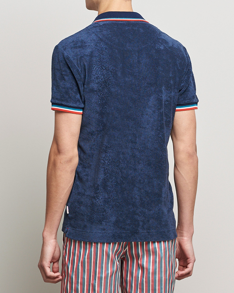 Herr | Pikéer | Orlebar Brown | Jarrett Towelling Striped Tipping Polo Navy