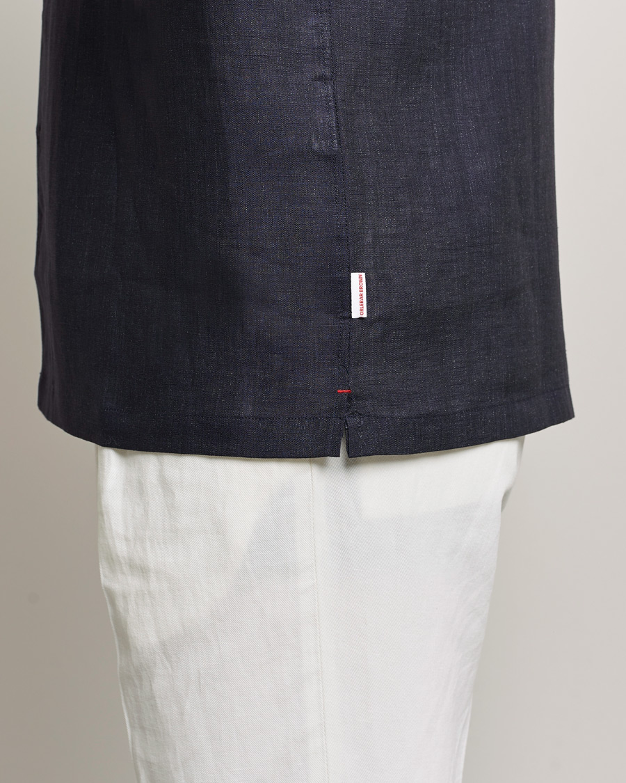 Herr | Skjortor | Orlebar Brown | Hibbert Short Sleeve Linen Shirt Navy