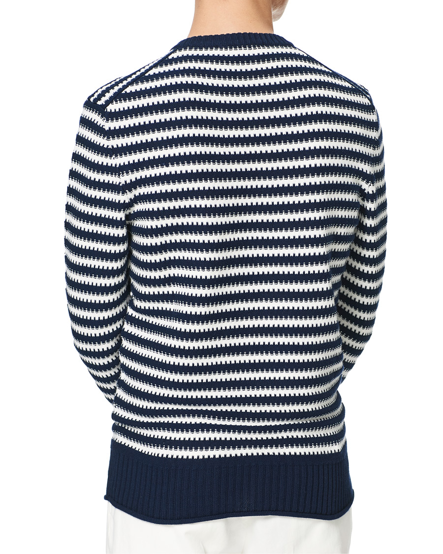Herr | Tröjor | Orlebar Brown | Ned Classic Stripe Organic Cotton Jumper Navy/White Sand