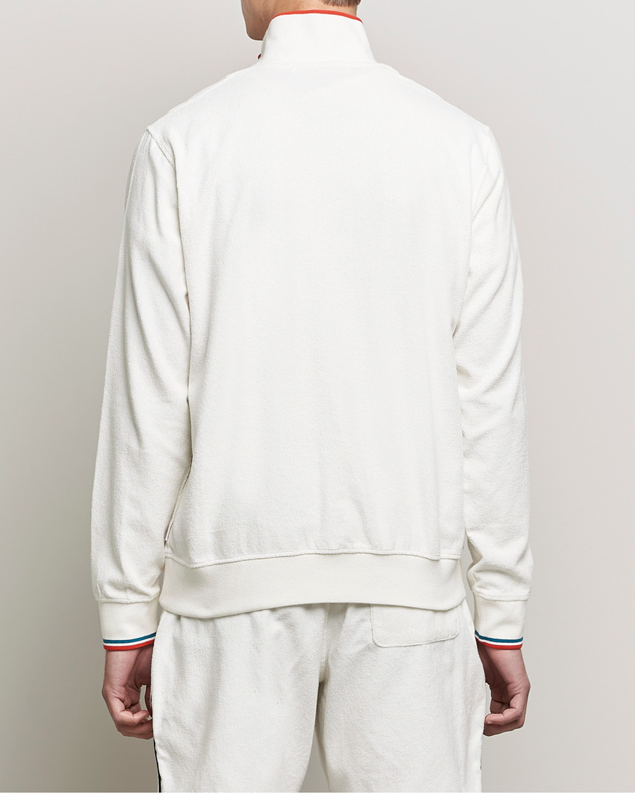 Herr | Tröjor | Orlebar Brown | Nielson OB Stripe Towelling Half Zip White Sand