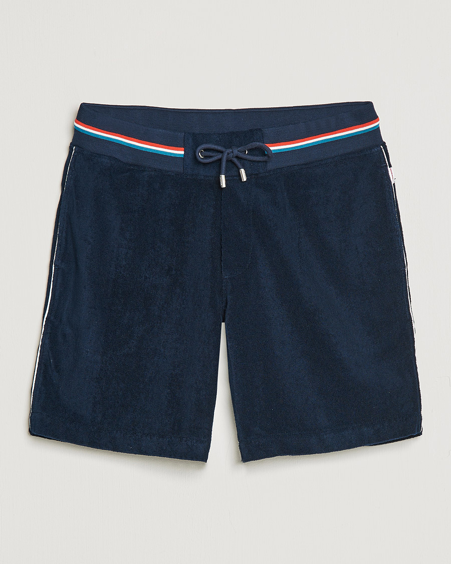 Herr | Shorts | Orlebar Brown | Afador OB Stripe Towelling Shorts Navy