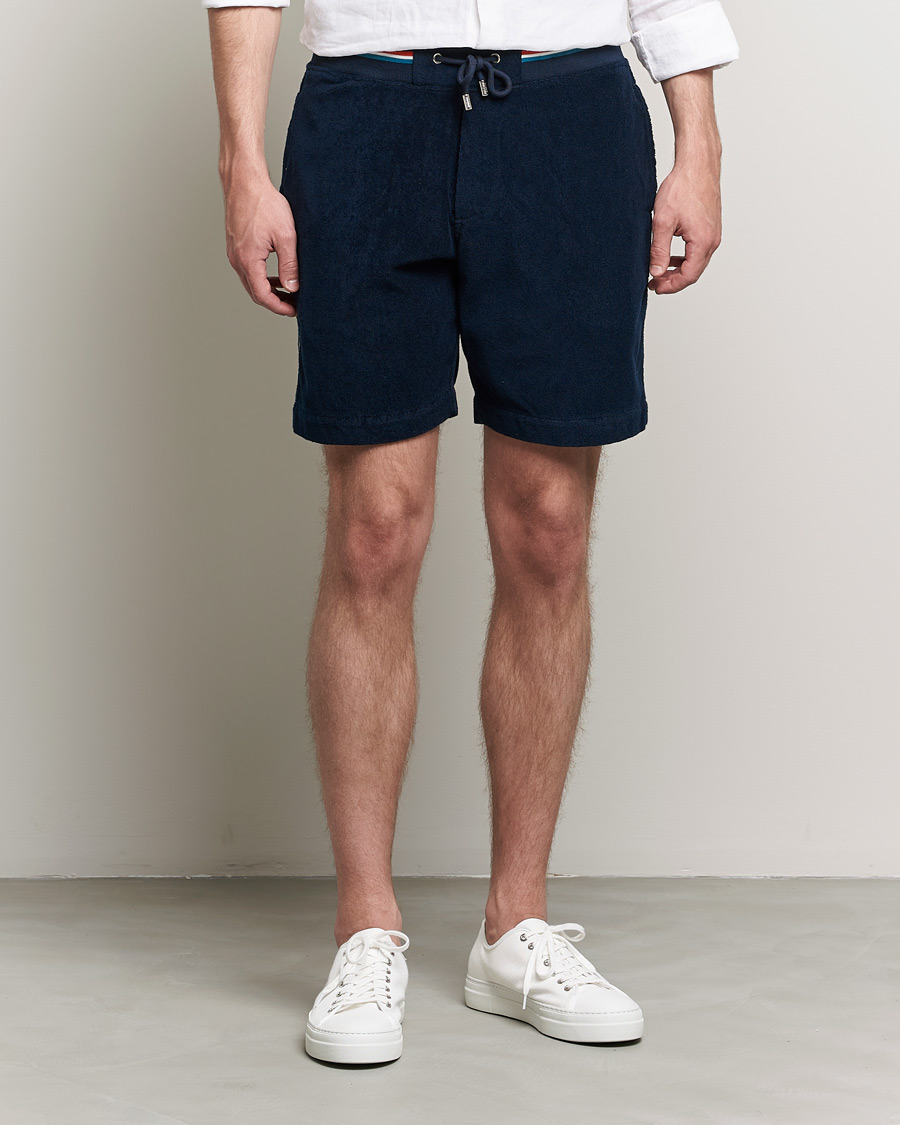 Herr | Shorts | Orlebar Brown | Afador OB Stripe Towelling Shorts Navy