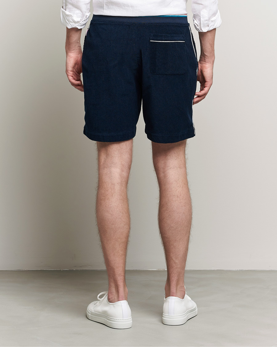Herr | Shorts | Orlebar Brown | Afador OB Stripe Towelling Shorts Navy